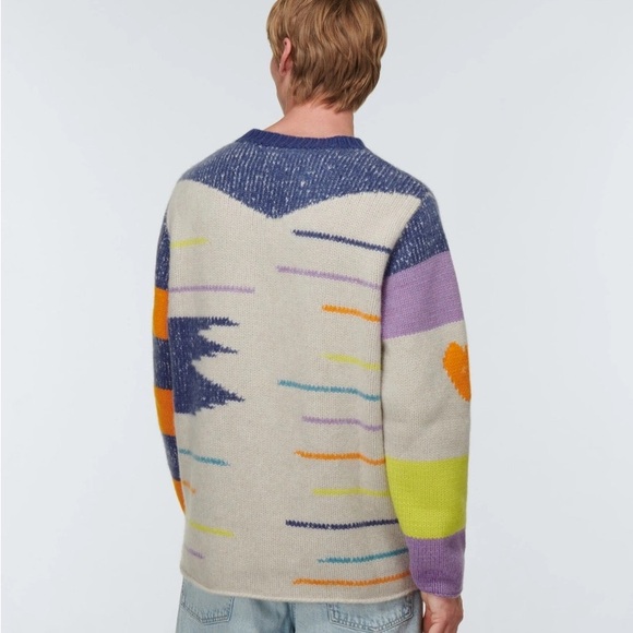 The Elder Statesman- LOVE N STRIPES CASHMERE SWEATER